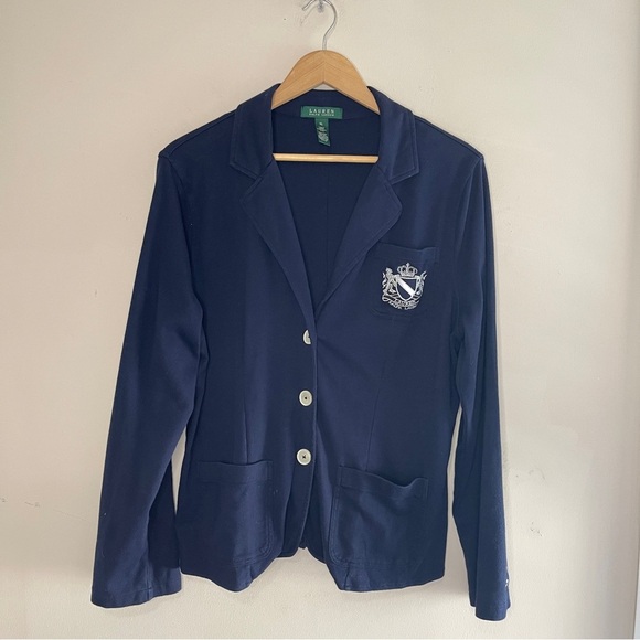 LAUREN RALPH LAUREN Pima Cotton Lightweight Button Front Blazer, XL - Picture 1 of 8